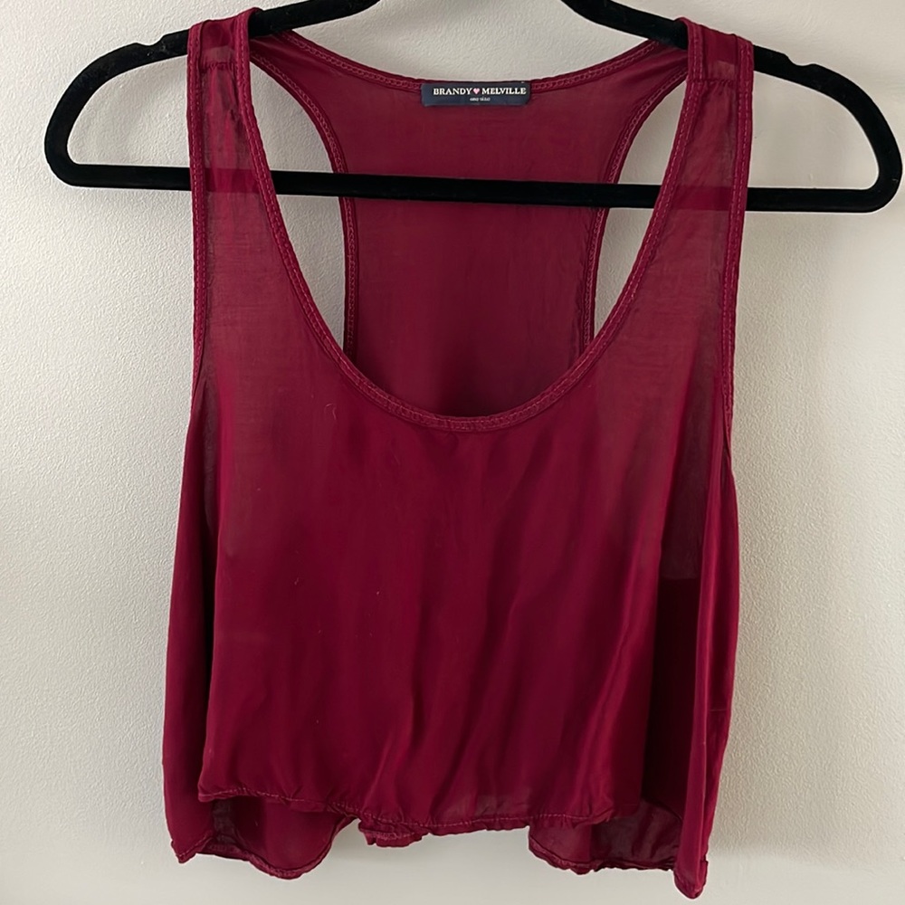 Brandy Red Racerback Crop Tank